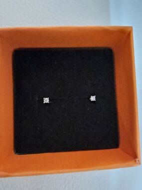 Sterling Silver Moissanite Stud Earrings - Women Jewelry